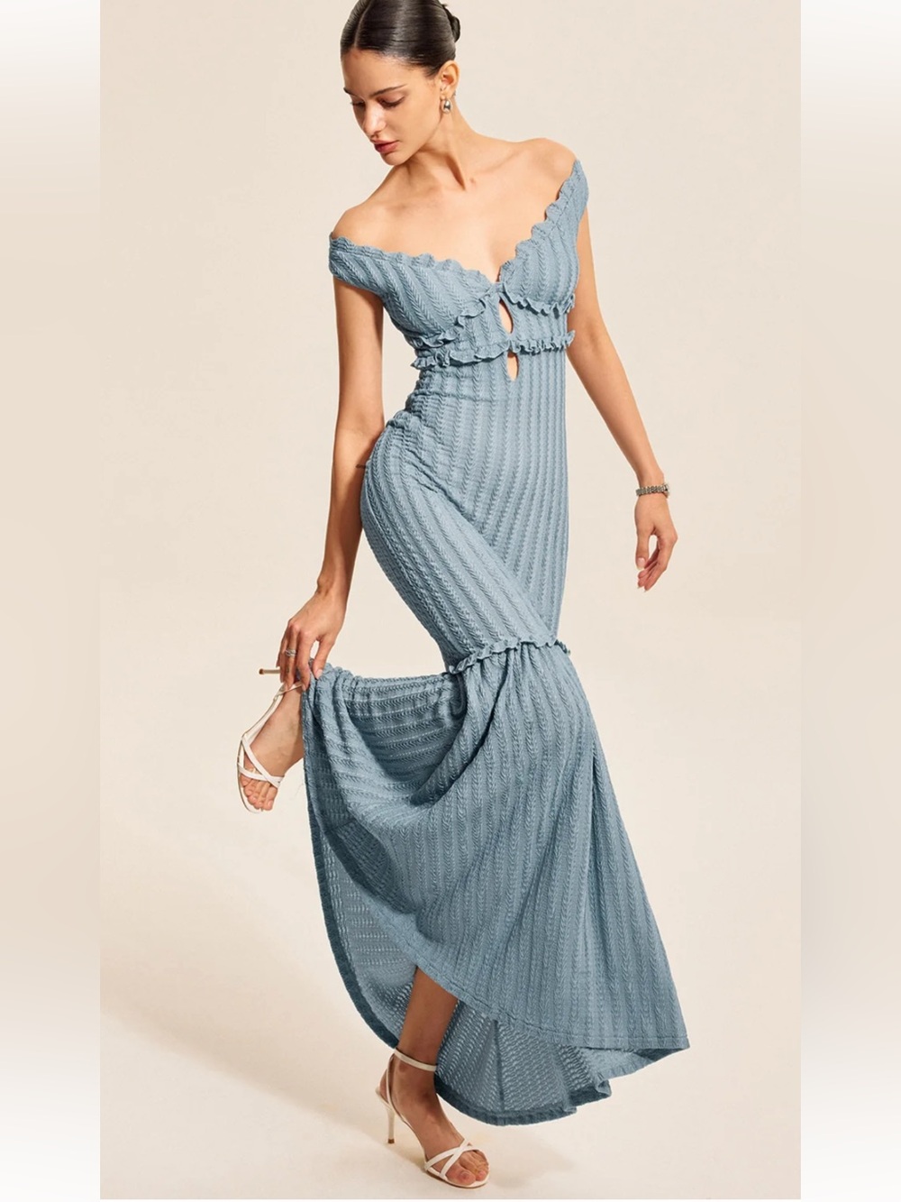 Commense Off-Shoulder Ruffle Detail Dress - Picture 2 of 6